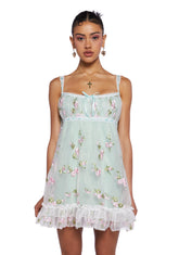 Heaven Struck Babydoll Dress - Sage