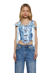 Lavish Duchess Corset Top - Blue