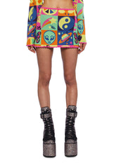 Acid Trippin Knit Mini Skirt