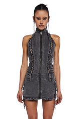 Charged Lace-Up Cargo Dress