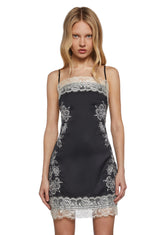 Take Me To The Altar Slip Dress - Black