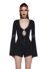 Whispering Wind Romper - Black