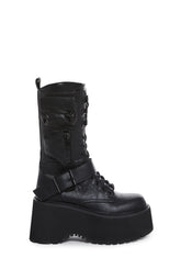 Obsidian Platform Zip-Up Boots - Black