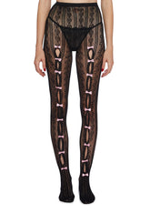 Next Level Sweetheart Lace Tights - Black