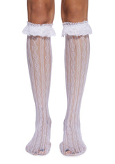 Love Potion Knee High Socks - White