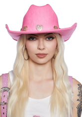 Heart Of Gold Cowboy Hat - Pink