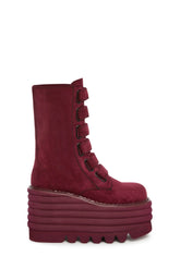 Meant To Be Platform Boots - Dark Red
