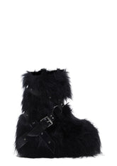 Low Wild Instincts Faux Fur Platform Boots - Black