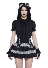 Coveted Darling Poplin Blouse - Black