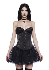 Spooky Nights Strapless Corset Top - Black