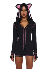 Purrfectly Dark Cat Romper