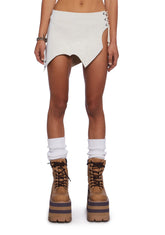 Chamber Lace-Up Mini Skirt