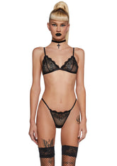 Heartless Lust Triangle Bra - Black