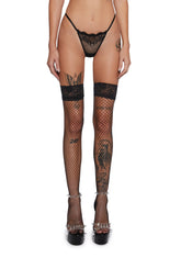 Heartless Lust Lace Thong - Black
