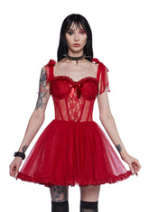 Dance With Death Mini Dress - Red