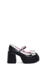 Bashful Bozo Platform Mary Janes - Black