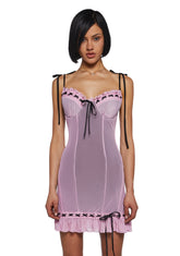 I’m Baby Slip Dress - Pink Mesh