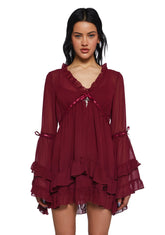 Real Divinity Mini Dress - Burgundy