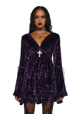 Real Divinity Mini Dress - Purple Velvet