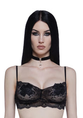 Hidden Secrets Lace Bralette - Black