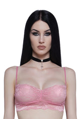 Hidden Secrets Lace Bralette - Pink