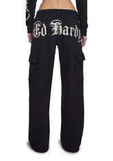 Rose Skull Cargo Sweatpants