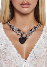 Twisted Heart Statement Necklace