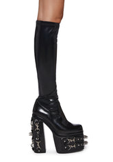 Total Bondage Stretch Spiked Platform Boots