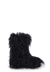 Night Lurker Fuzzy Slipper Boots - Black