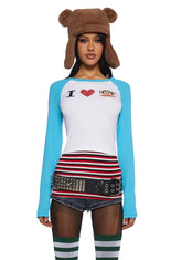 I Love Julius Raglan Top