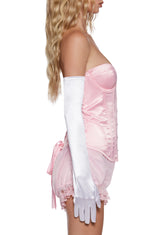 Fanciful Musings Satin Opera Gloves - White