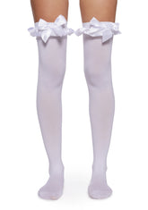 Love Of Mine Opaque Thigh Highs - White