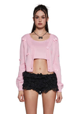 Demure Kiss Cardigan Set