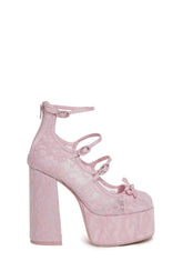 Smiling Melody Platform Heels - Pink