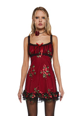 Heaven Struck Babydoll Dress - Red