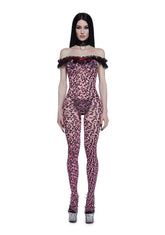 Animal Instincts Leopard Print Body Stocking