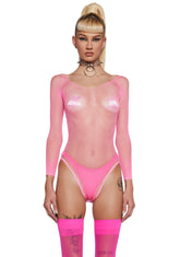 Supernova Party Fishnet Bodysuit - Pink
