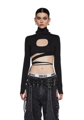 Warp Long Sleeve Wrap Top