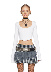 Back Stage Long Sleeve Crop Top