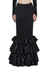 Shadowed Grandeur Bustle Maxi Skirt
