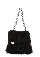 Nocturnal Edge Fuzzy Shoulder Bag