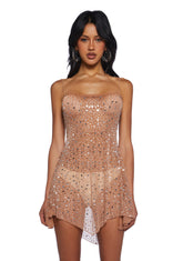 Champagne Spotlight Beaded Dress