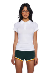 Perfectly Preppy Short Sleeve Top - White