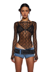 Breaking Up Long Sleeve Top - Black