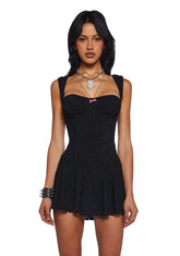 I Could Care Less Mini Dress - Black