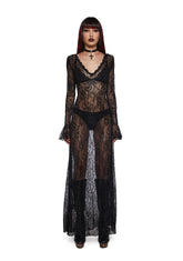 Sumptuous Shadows Lace Maxi Dress