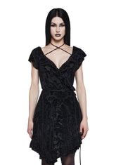 Wildflower Dreams Wrap Dress - Black