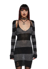 Grunge Space Sweater Dress And Shrug Set