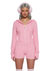 Cozy Bliss Cable Knit Romper