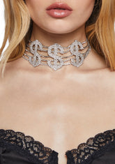 Dollar Signs Crystal Choker